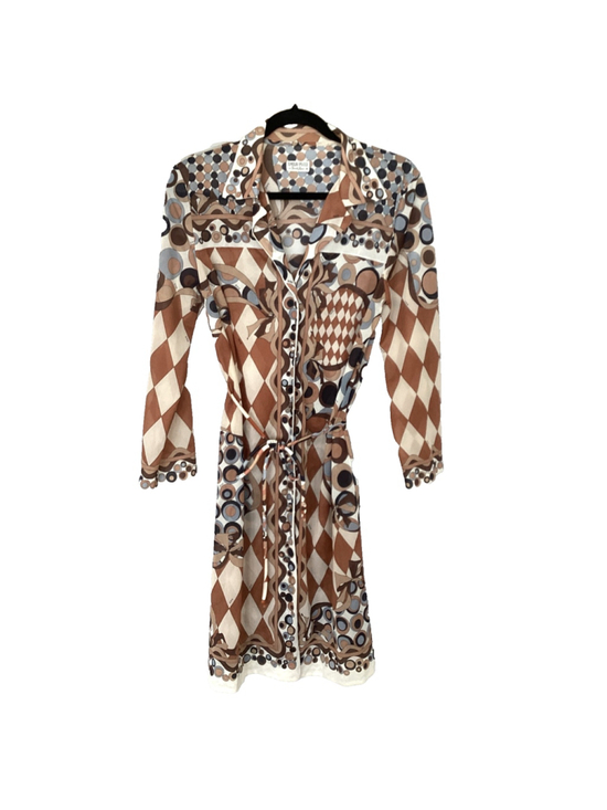 Emilio Pucci Other - Emilio Pucci 1960s Harlequin & Circle Pattern Bed Jacket Robe Duster Sz S/M.